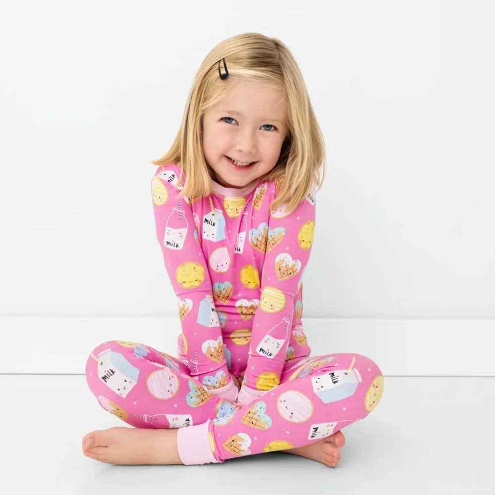 Little Sleepies Cookies and Milk Pink pajama top size 2t